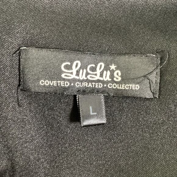 Lulus Ruffle Swirl Black Dress Size Large - Picture 8 of 8